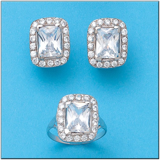 [P6714] PENDIENTES ORO BLANCO 18KL CIRCONITAS