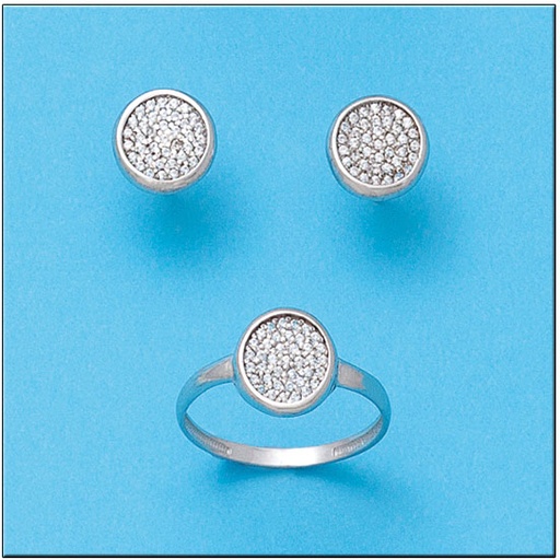 [P6715] PENDIENTES ORO BLANCO 18KL CIRCONITAS