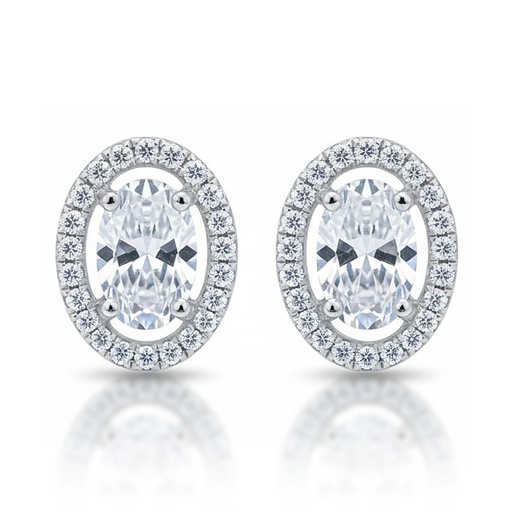 [P6718] PENDIENTES ORO BLANCO 18KL CIRCONITAS