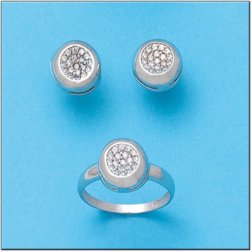 [P6721] PENDIENTES ORO BLANCO 18KL CIRCONITAS