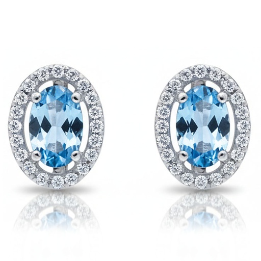 [P6722] PENDIENTES ORO BLANCO 18KL CIRCONITAS