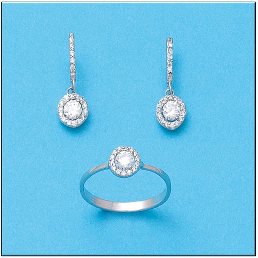 [P6723] PENDIENTES ORO BLANCO 18KL CIRCONITAS