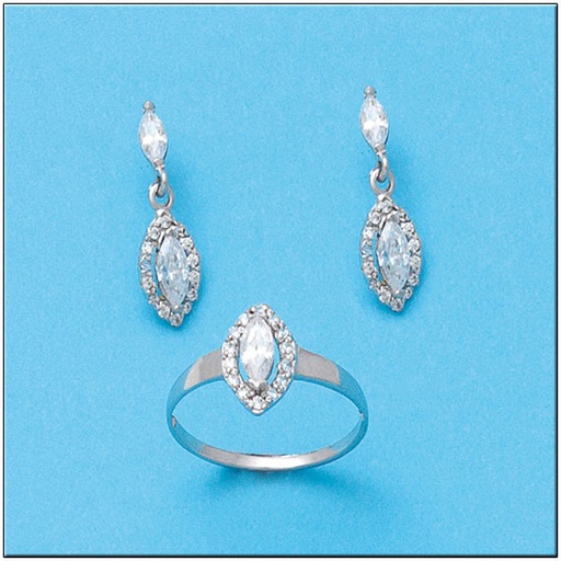 [P6726] PENDIENTES ORO BLANCO 18KL CIRCONITAS