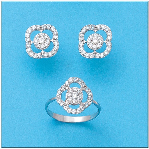 [P6727] PENDIENTES ORO BLANCO 18KL CIRCONITAS