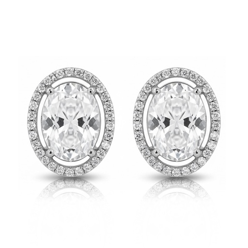 [P6730] PENDIENTES ORO BLANCO 18KL CIRCONITAS