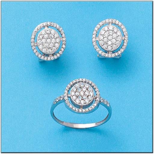 [P6731] PENDIENTES ORO BLANCO 18KL CIRCONITAS