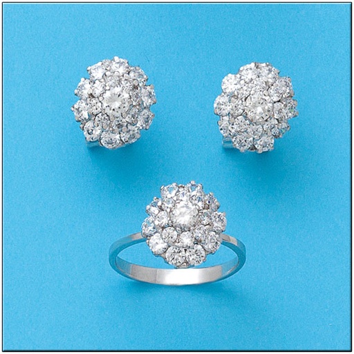 [P6735] PENDIENTES ORO BLANCO 18KL CIRCONITAS