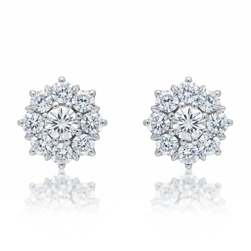 PENDIENTES ORO BLANCO 18KL CIRCONITAS