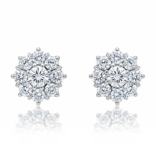 [P6737] PENDIENTES ORO BLANCO 18KL CIRCONITAS