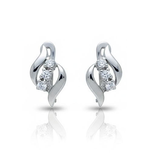 [P6739] PENDIENTES ORO BLANCO 18KL CIRCONITAS