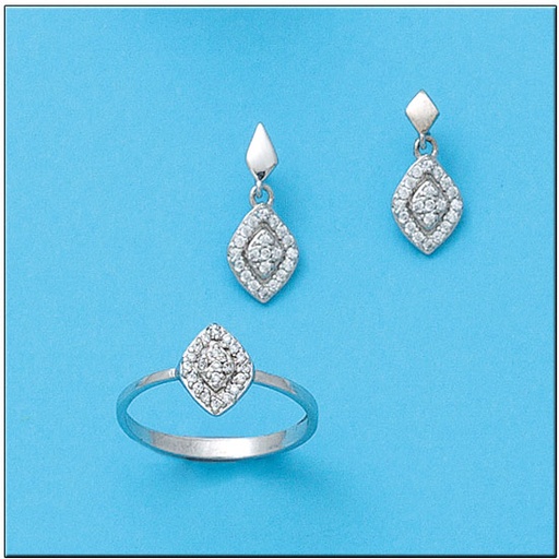 [P6741] PENDIENTES ORO BLANCO 18KL CIRCONITAS