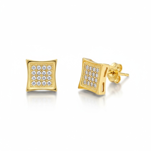[P675] PENDIENTES ORO 18KL CIRCONITAS