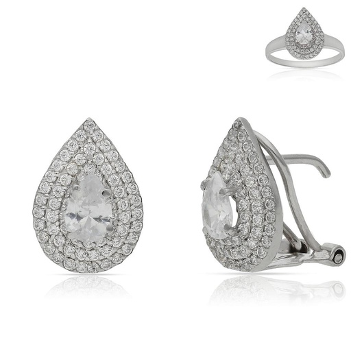 [P6771] PENDIENTES ORO BLANCO 18KL CIRCONITAS