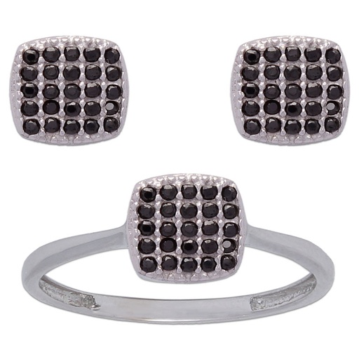 [P6773] PENDIENTES ORO BLANCO 18KL COLOR NEGRO