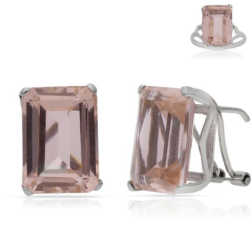 [P6783] PENDIENTES ORO BLANCO 18KL NANO MORGANITA
