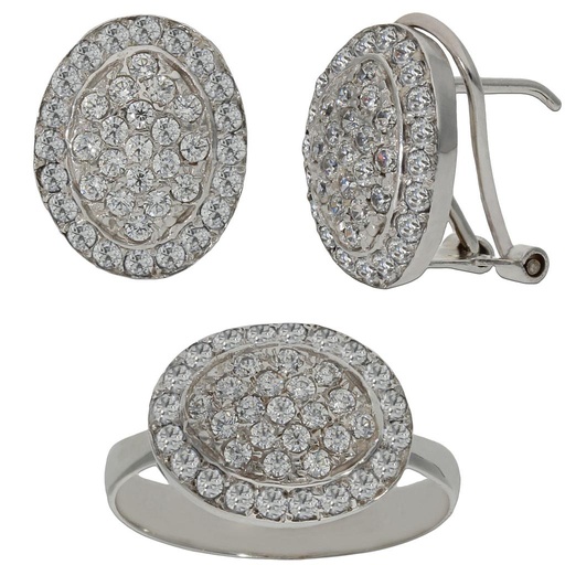 [P6789] PENDIENTES ORO BLANCO 18KL CIRCONITAS