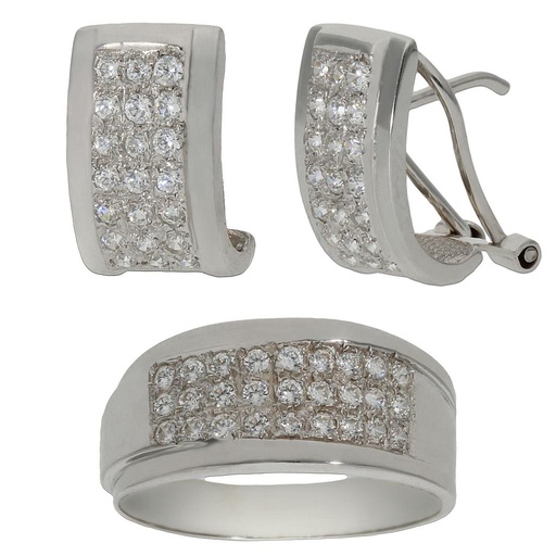 [P6793] PENDIENTES ORO BLANCO 18KL CIRCONITAS