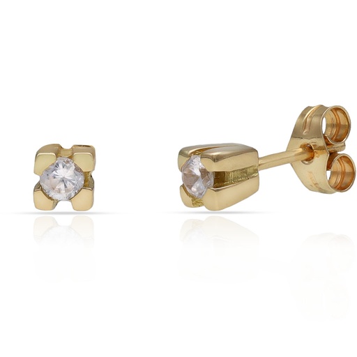 [P695] PENDIENTES ORO 18KL CIRCONITAS - 4.50x4.50MM