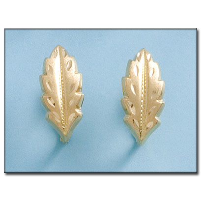 [P697] PENDIENTES ORO 18KL HOJA