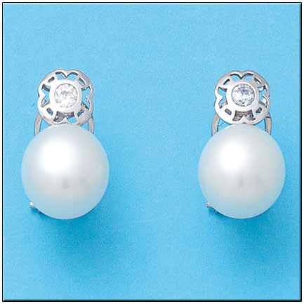 [P750] PENDIENTES ORO BLANCO 18KL