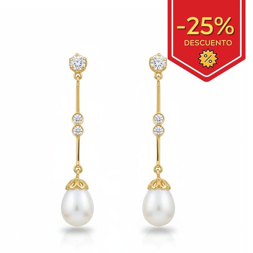 [P758] PENDIENTES ORO DE 18KL PERLAS CULTIVADAS