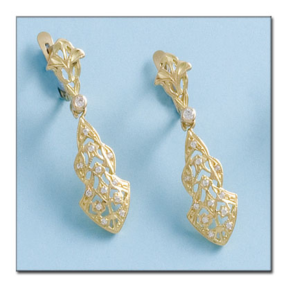[P769] PENDIENTES ORO 18KL CIRCONITAS