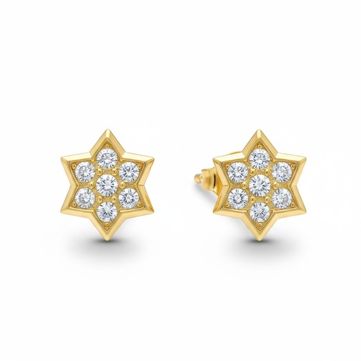 [P776] PENDIENTES ORO 18KL ESTRELLAS