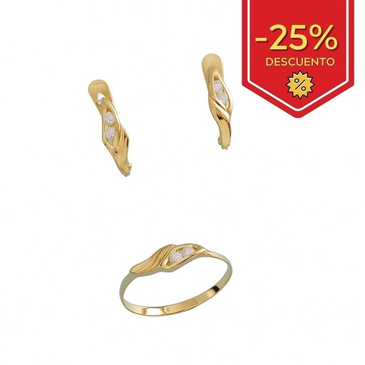 [P779] PENDIENTES BEBE ORO 18KL CIRCONITAS