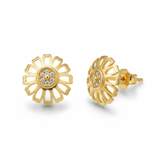 [P801] PENDIENTES ORO 18KL FLOR