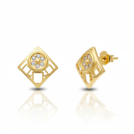 [P804] PENDIENTES ORO 18KL CUADRADOS