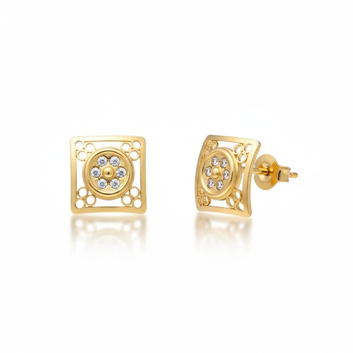 [P806] PENDIENTES ORO 18KL CUADRADOS