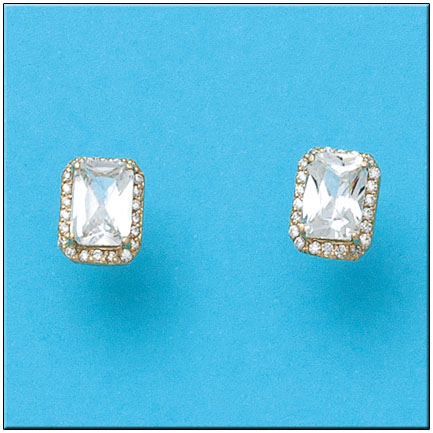 [P815] PENDIENTES ORO 18KL RECTANGULAR