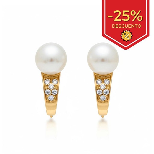 [P841] PENDIENTES ORO 18KL PERLAS CULTIVADAS