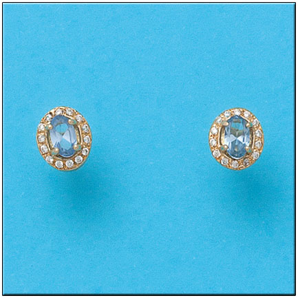 [P886] PENDIENTES ORO 18KL OVAL CIRCONITAS