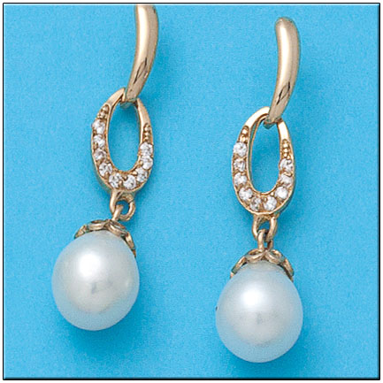 [P899] PENDIENTES ORO 18KL  P. CULTIVADAS