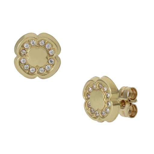 [P930] PENDIENTES ORO 18KL FLOR - 8MM