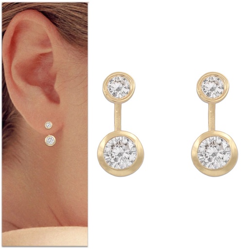 [P994] PENDIENTES ORO 18KL CHATON CIRCONITAS