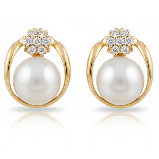 [PL1076] PENDIENTES ORO 18KL PERLAS JAPONESAS