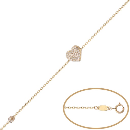 [PU1032] PULSERA ORO 18KL CORAZON CIRCONITAS