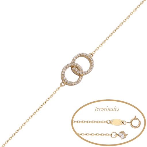 [PU1033] PULSERA ORO 18KL ALIANZAS CIRCONITAS