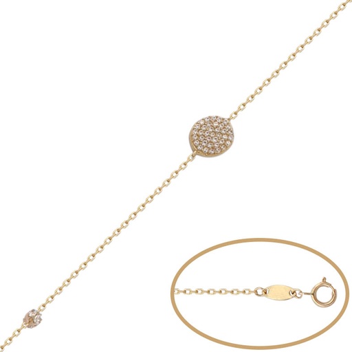 [PU1037] PULSERA ORO 18KL CIRCULO CIRCONITAS