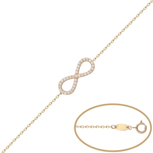 [PU1038] PULSERA ORO 18KL INFINITO CIRCONITAS