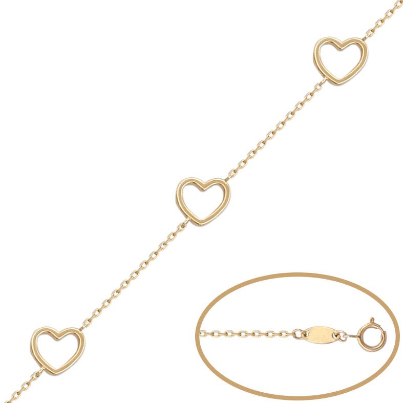 PULSERA ORO 18KL - 3 CORAZONES