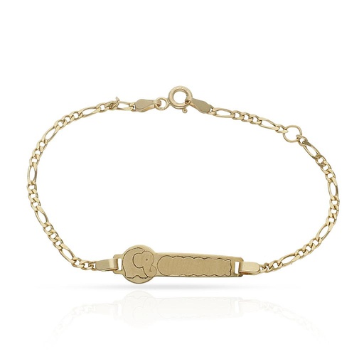 [PU107] PULSERA ORO 18KL ELEFANTE 3x1