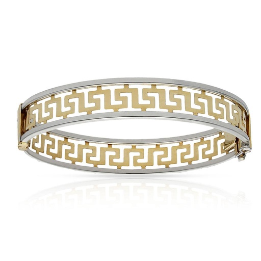 BRAZALETE ORO 18KL GRECA BICOLOR