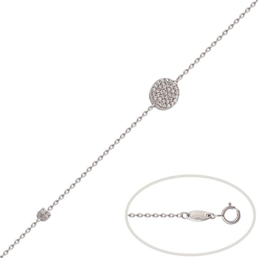 [PU1114] PULSERA ORO BLANCO 18KL CIRCULO CIRCONITAS