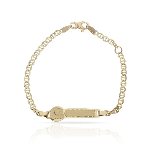[PU1115] PULSERA ORO 18KL ELEFANTE ANCLA TALLADA