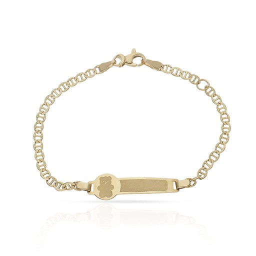 [PU1116] PULSERA ORO 18KL OSO ANCLA TALLADA