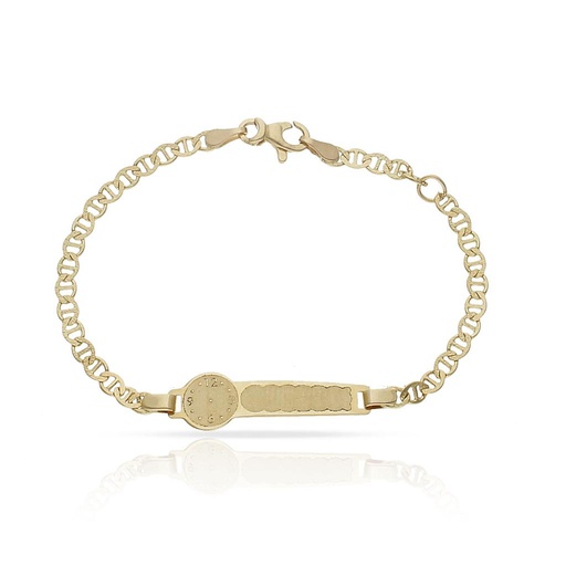 [PU1117] PULSERA ORO 18KL RELOJ ANCLA TALLADA