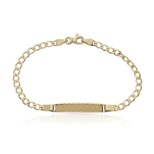 [PU1118] PULSERA ORO 18KL OVAL PLANA PLACA